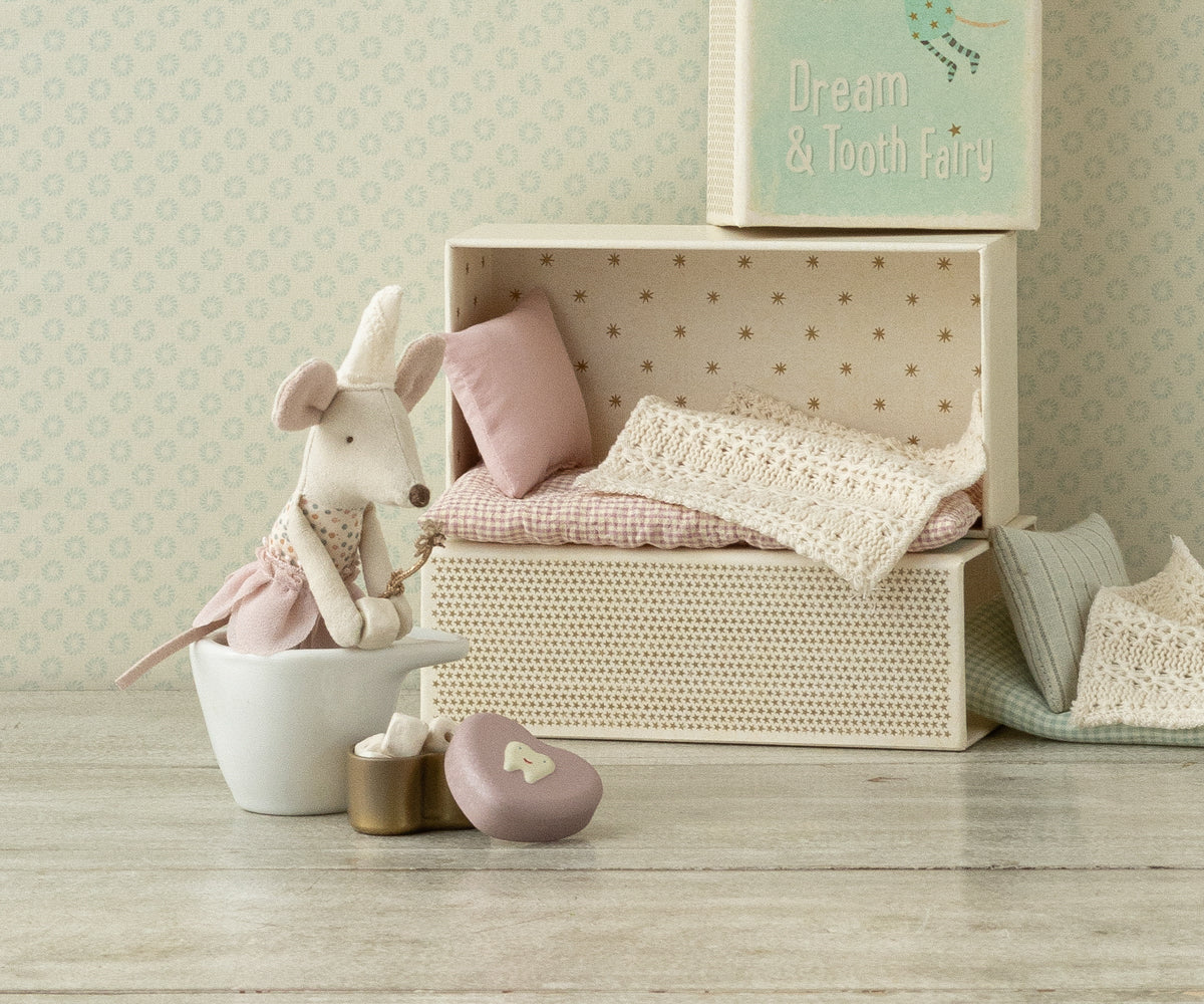 Maileg Tooth Fairy Mouse Little Sister in Matchbox