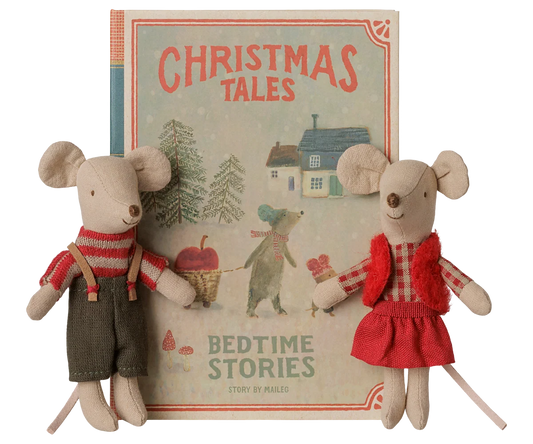 Maileg Christmas Twin Mice in Book