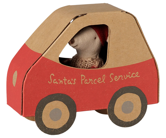 Maileg Christmas Mouse Little Sister in Car Box