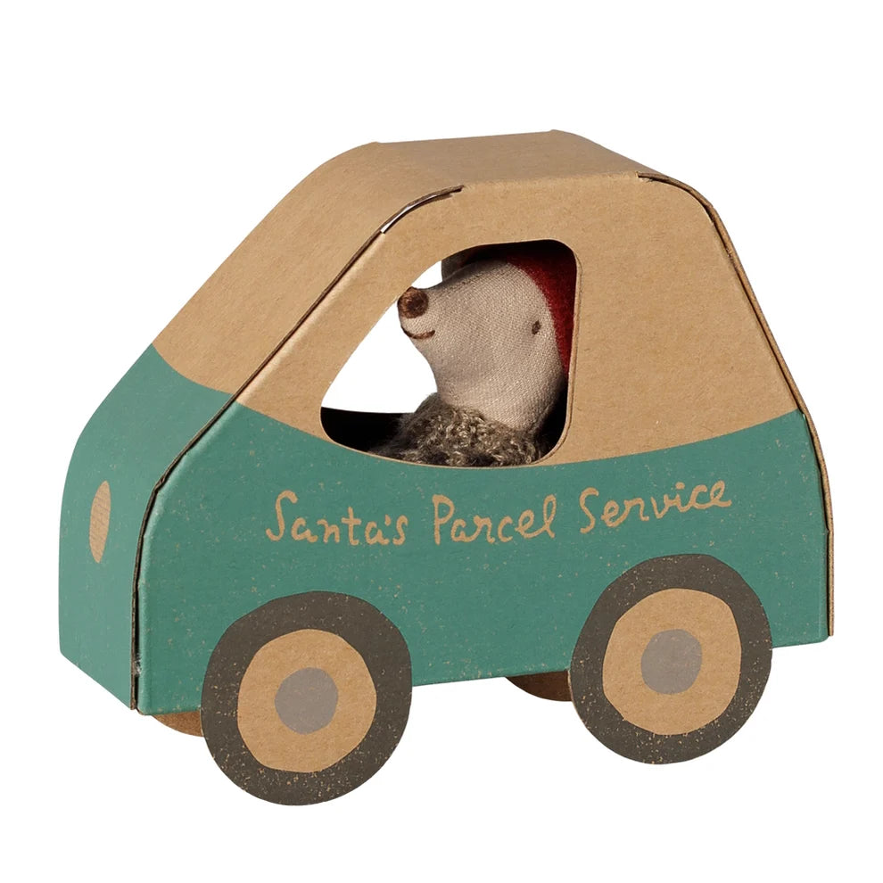 Maileg Christmas Mouse Little Brother in Car Box