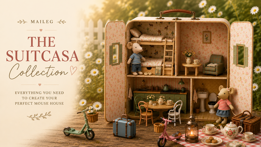 Maileg Suitcase House withmice and furniture