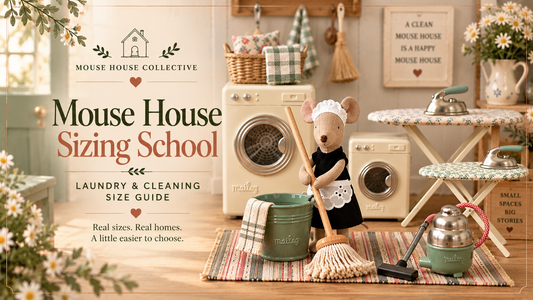 Mouse House Sizing School: Maileg Laundry & Cleaning Size Guide