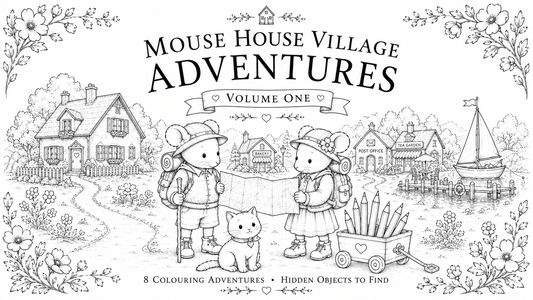 Free Mouse House Village Colouring Book (Printable PDF)