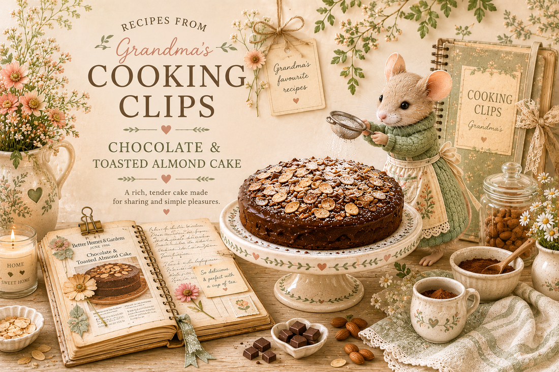 Chocolate & Toasted Almond Cake From Grandma's Cooking Clips Book • June 1996