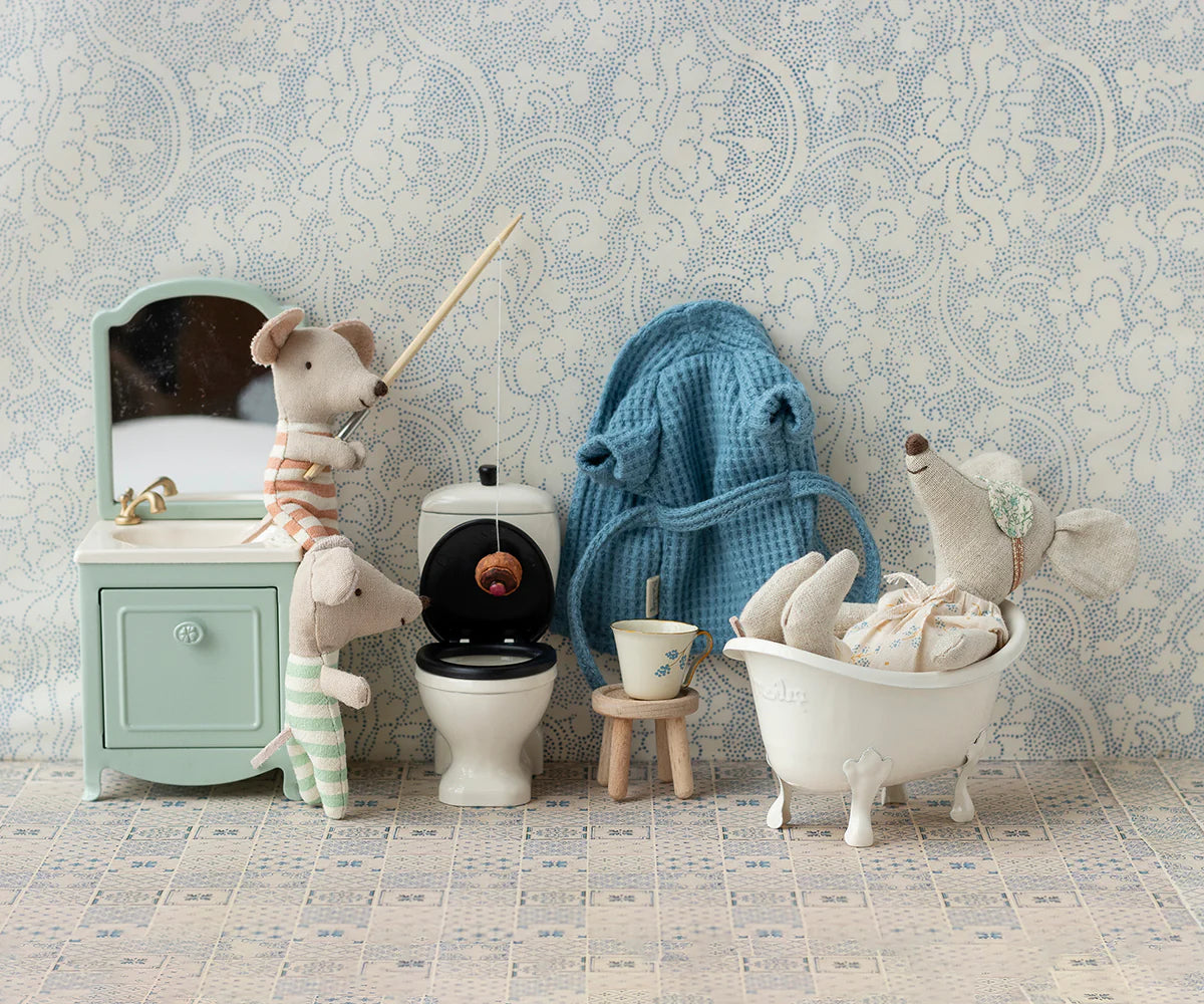 Maileg Bathrobe Mouse Dusty Blue