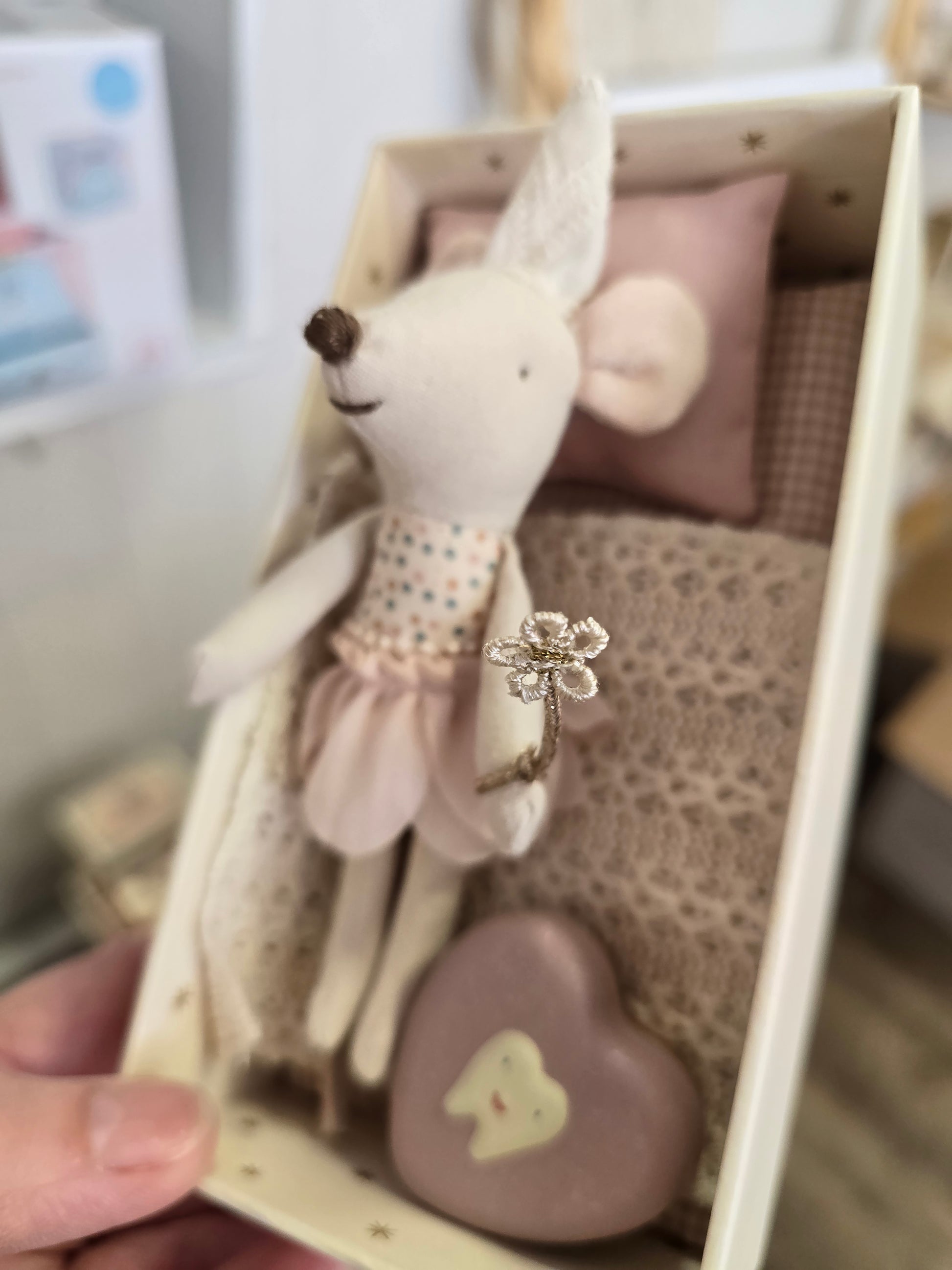 Maileg Tooth Fairy Mouse Little Sister in Matchbox