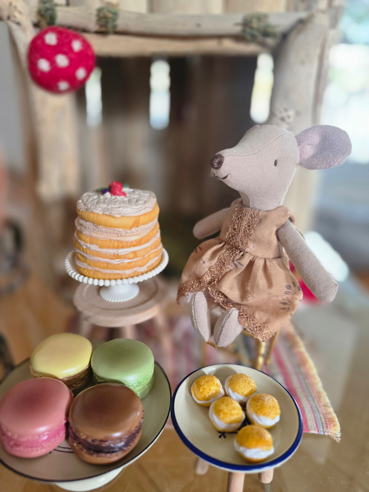 Maileg Party Cake & Cake Stand Mouse