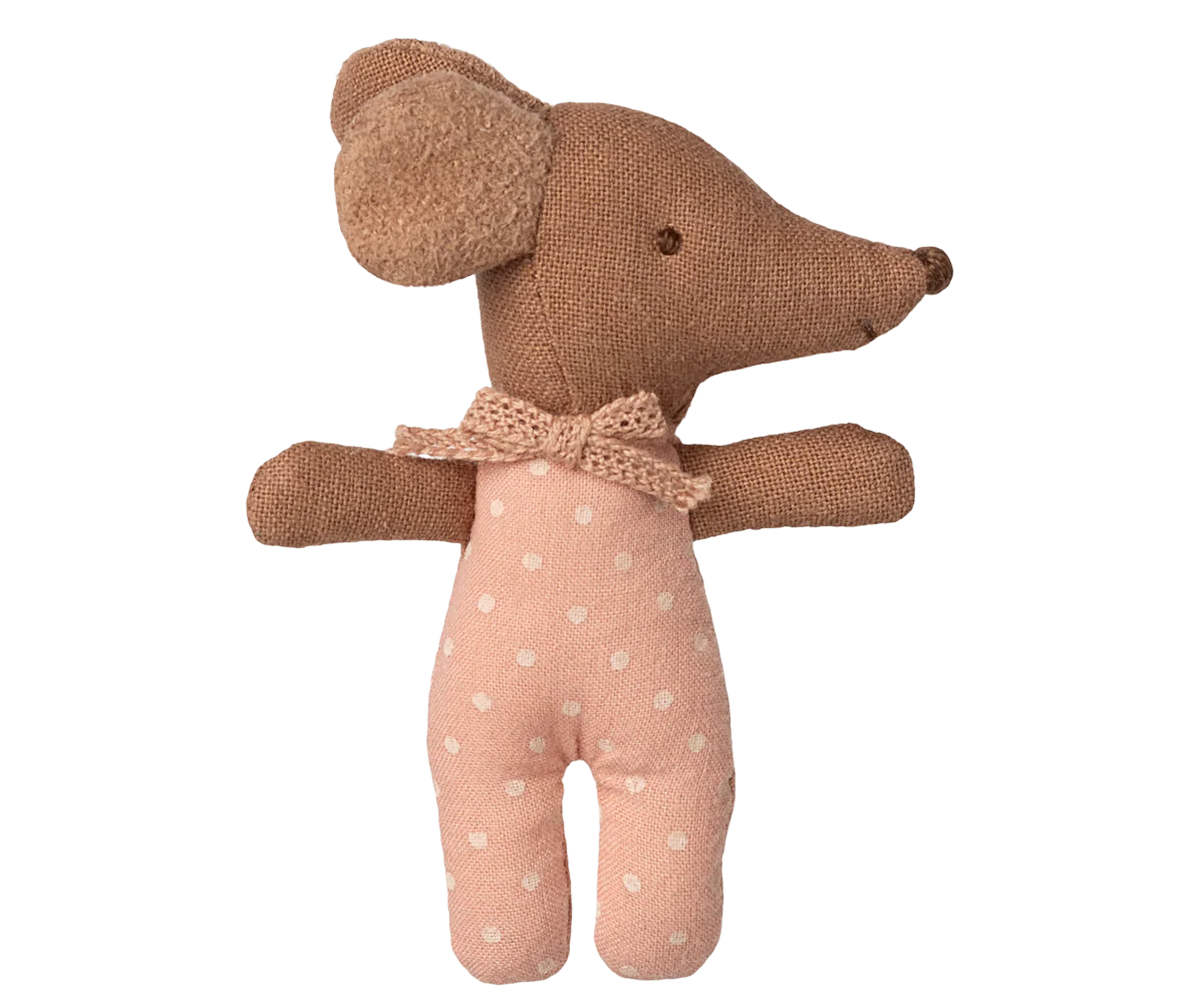 Maileg Sleepy Wakey Baby Mouse in Matchbox Rose 2025