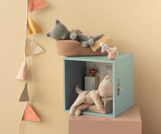 Maileg Sleeping Kitten Plush Small Grey