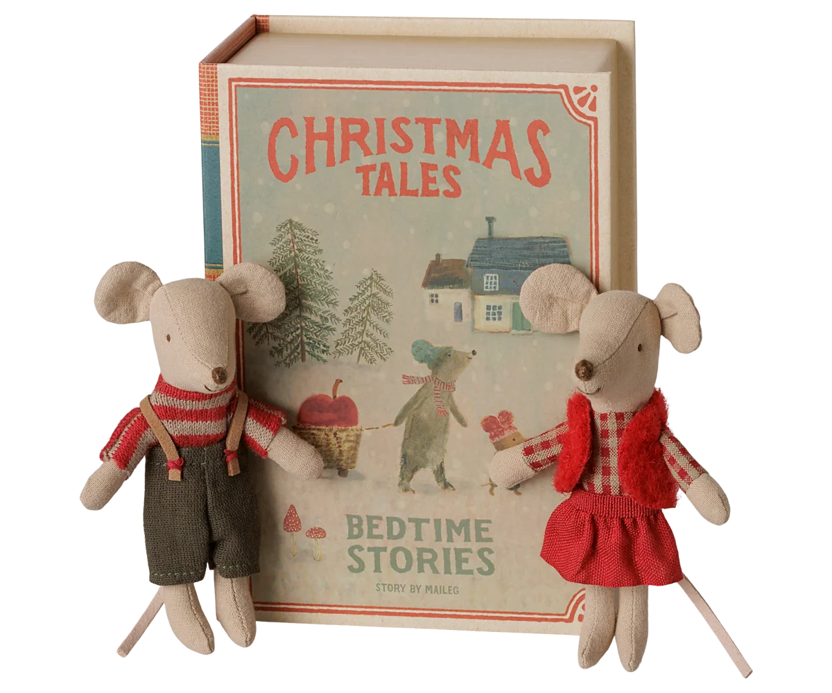 Maileg Christmas Twin Mice in Book