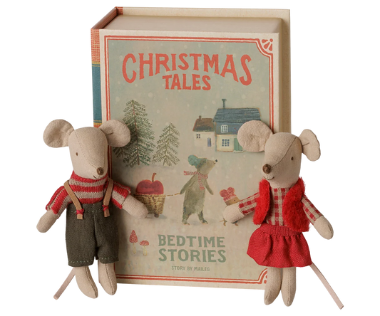 Maileg Christmas Twin Mice in Book