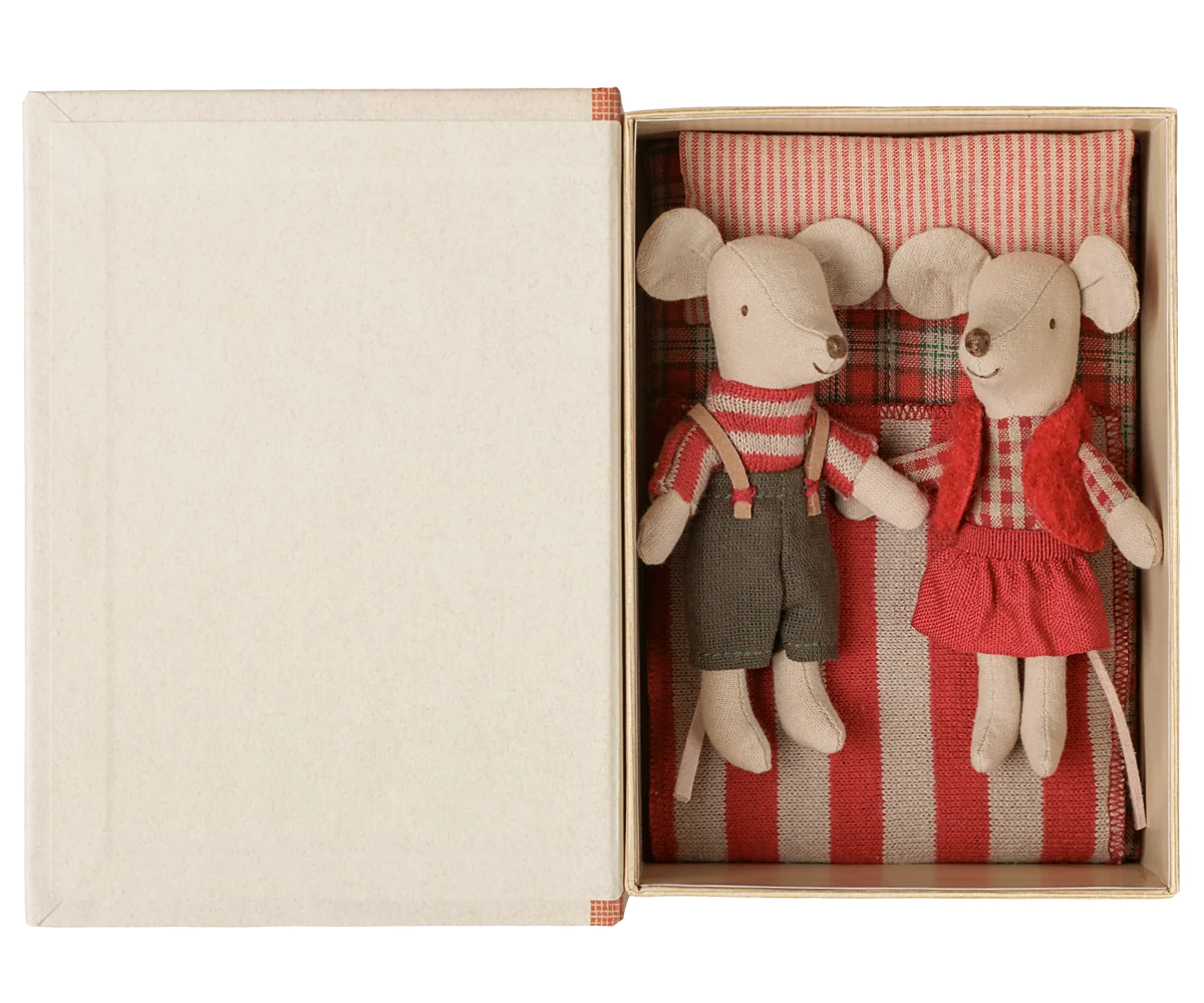 Maileg Christmas Twin Mice in Book