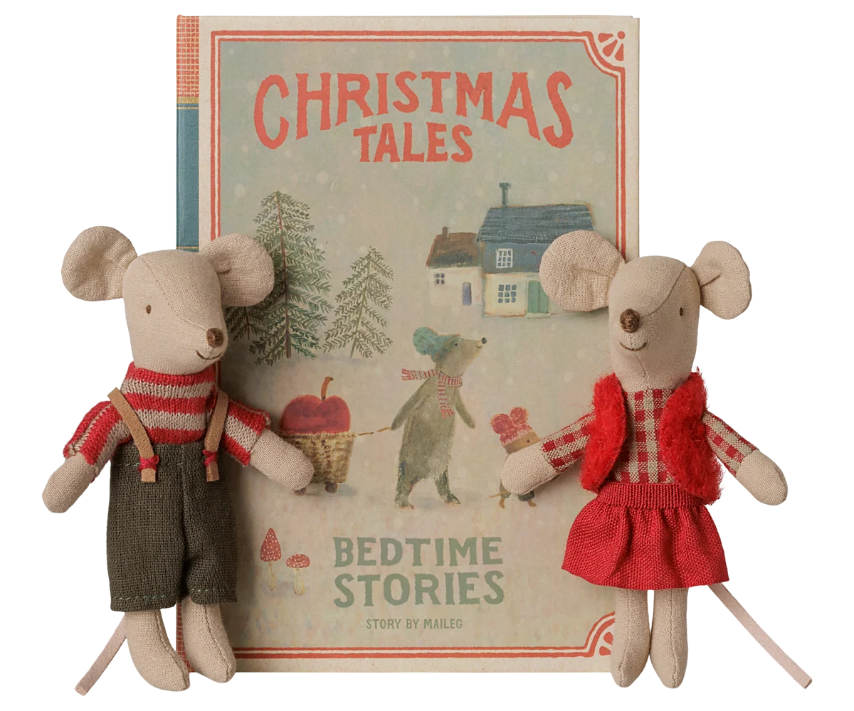 Maileg Christmas Twin Mice in Book