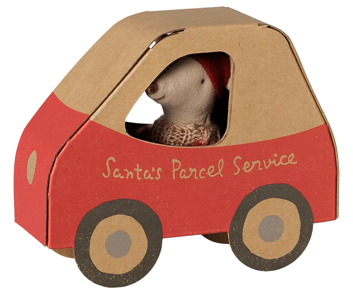 Maileg Christmas Mouse Little Sister in Car Box