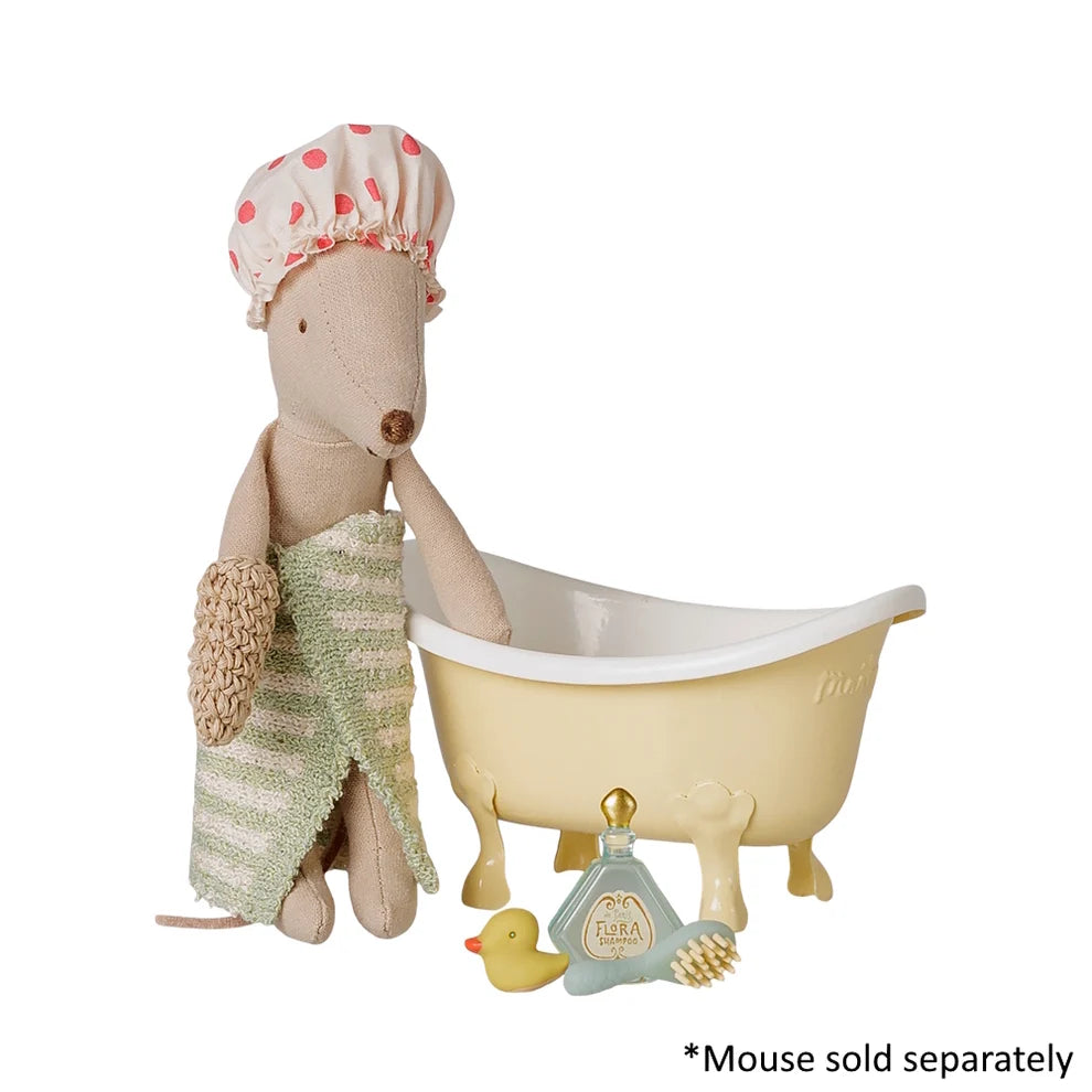 Maileg Bathtub Set Mouse Yellow