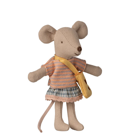 Maileg Little Sister Mouse with Cheese Bag