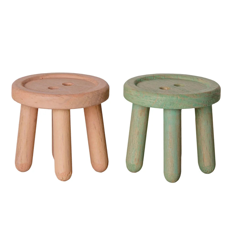 Maileg Stool Set Mouse Light Rose - Light Mint