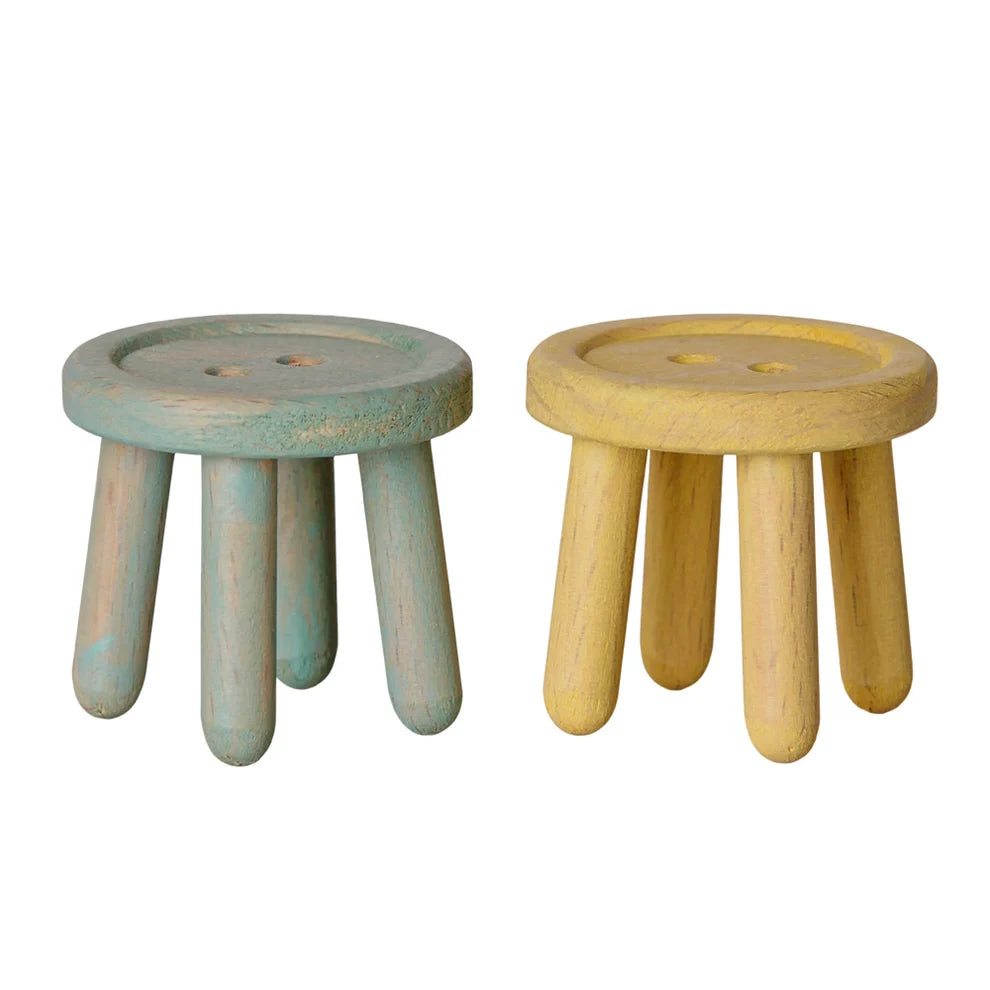 Maileg Stool Set Mouse Mint - Light Yellow