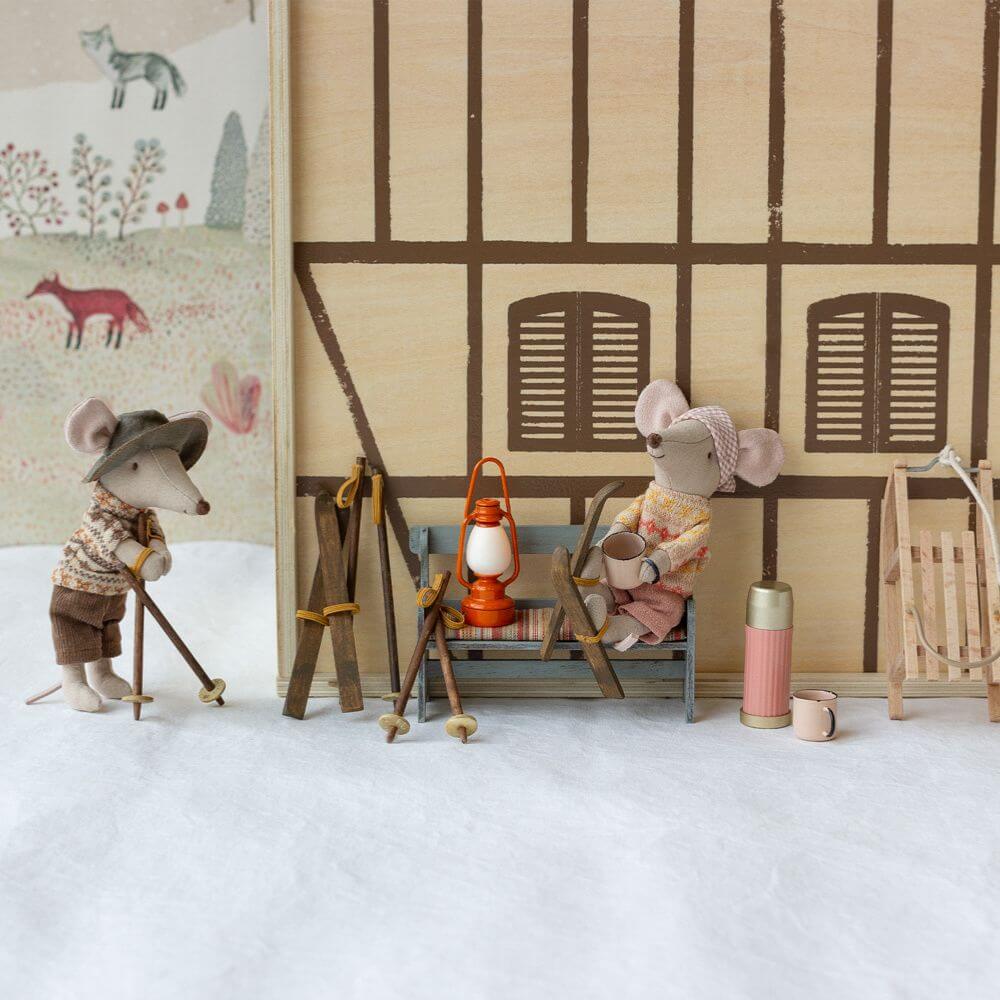 Maileg Miniature Thermos & Cups Coral