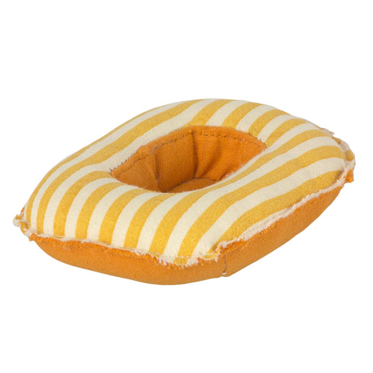 Maileg Small Rubber Boat Mouse Yellow Stripe