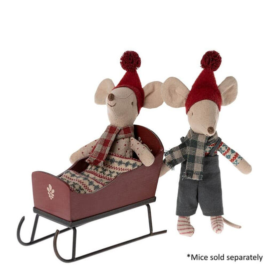 Maileg Sleigh Mouse Red