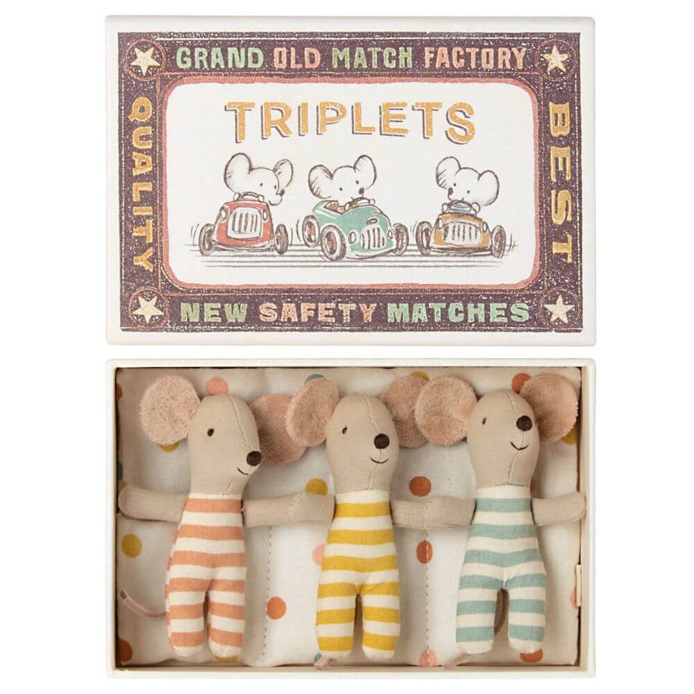 Maileg Triplets Baby Mice in Box