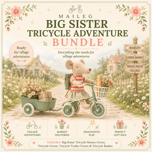 Maileg Big Sister Tricycle Adventure Bundle Green