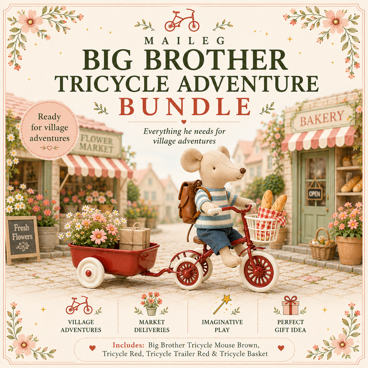 Maileg Big Brother Tricycle Adventure Bundle